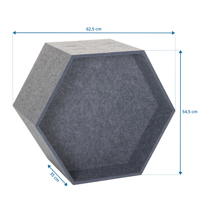 Акустичний роздільник / звукопоглинач FLEXMIUT STORE B 36x54,5*25, модульний PET, сірий, hjh OFFICE