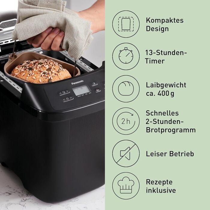 Хлібопічка Panasonic SD-PN100KXE Mini: компактна, 18 програм, безглютенова випічка, подвійні датчики температури
