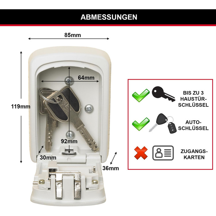 Ключниця Master Lock з кодовим замком для настінного монтажу, середнього розміру, для зовнішнього використання (Cream, Medium)