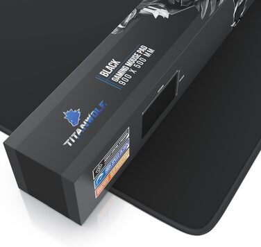 Ігровий килимок для миші Titanwolf XXXL (1200x600мм) — великий геймерський килимок з принтом для миші та клавіатури, чорний