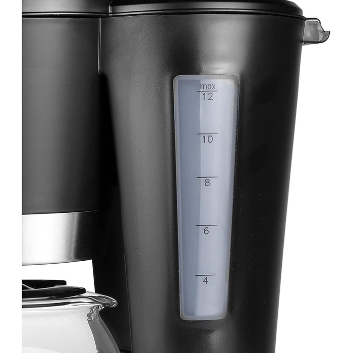 Кавоварка Tristar CM-1236, 1,2 л, з функцією підігріву, чорна, скляний глечик на 12 чашок