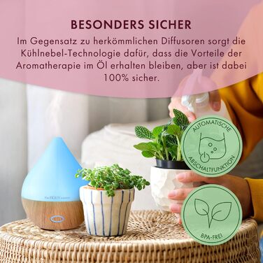 Ультразвуковий аромадифузор The Body Source 165 мл з LED-підсвіткою 7 кольорів, електричний зволожувач повітря для ефірних олій, аромалампа для дому, офісу, спа