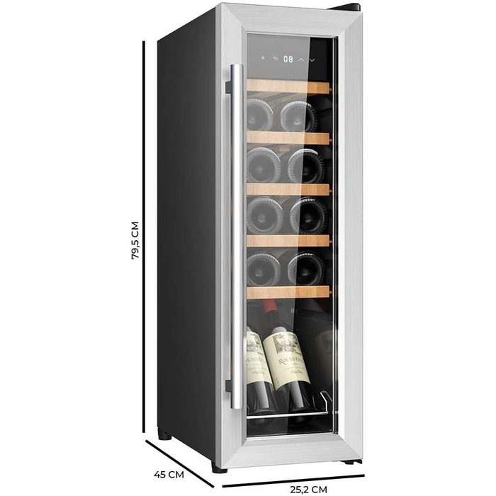 Винний шаф для 24 пляшок Cecotec Bolero GrandSommelier 2050 Black - компресорний, 5-18°C, низький рівень шуму
