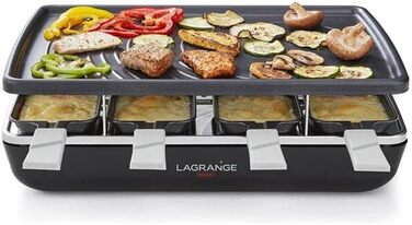 Гриль-раклетниця LAGRANGE для 8 осіб, чорна, для млинців, модель 179301