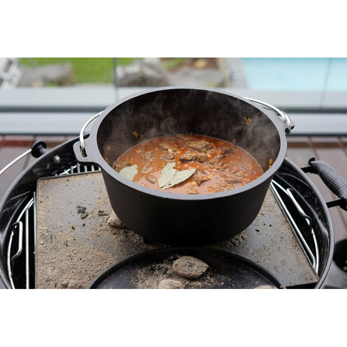 Чавунний казан BBQ-Toro Dutch Oven Alpha Serie 19л (DO18A) з ніжками та знімачем кришки, попередньо обпалений