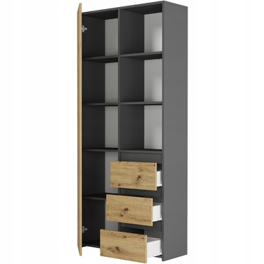 Стелаж Framire 80 x 180 x 30 см, антрацит mix artisan