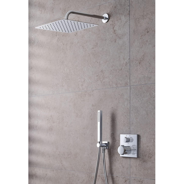 Duravit водозберігаюча ручна душова лійка, квадратна, хром, з режимом Rain, функція MinusFlow, легке очищення