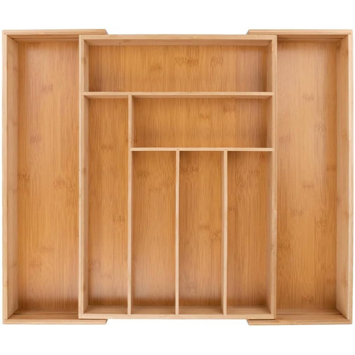 Murago органайзер для столових приборів, розсувний, 34-56x46x6 см, з бамбука, для кухонних шухляд