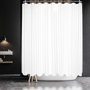 Завіса для душу Barossa Design Extra Langer, 203 см, Вучковий малюнок, бавовняна суміш, готельний стиль, важка тканина, для прання, 183 x 203 см (Білий/Розкішний сад)