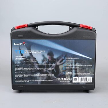 Ліхтарик TrustFire T70 LED, 2300 люмен, акумуляторний, тактичний, надяскравий, 1000 м, IPX8, 5 режимів, для полювання, кемпінгу, надзвичайних ситуацій, чорний
