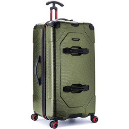 Валіза на колесах Traveler's Choice Maxporter II 30'' з полікарбонату, жорсткий корпус, темно-зелена