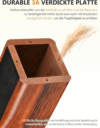 Стійки під колонки Holz Braun Schwarz, 70 см – Преміум стійкі для дому та студії з прихованою проводкою