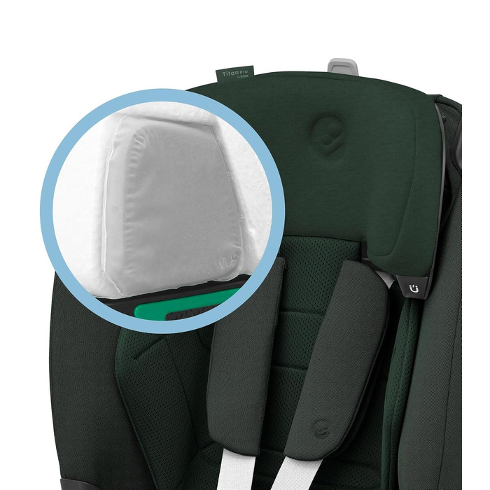 Дитяче автокрісло Maxi-Cosi Titan Pro² i-Size (76-150 см, 15 міс. - 12 років), захист G-CELL, ClimaFlow, колір Authentic Green
