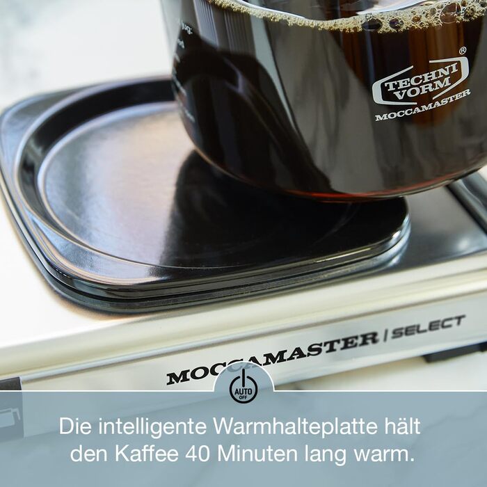 Кавоварка Moccamaster KBG Select ретро, фільтр, 1.25 л, офф-вайт