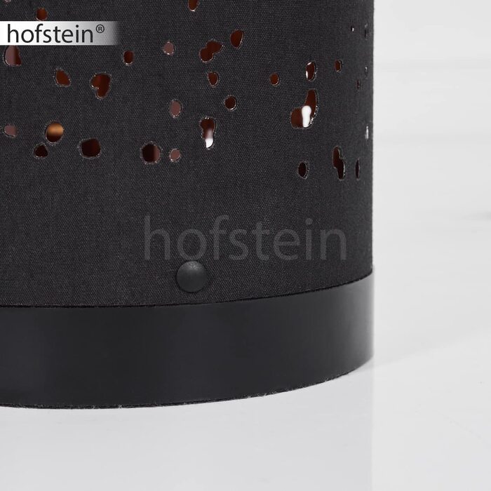 Торшер HOFSTEIN Bansberia LED з металу і дерева, чорний/натуральний, з блискітками, 15 Вт, 980 лм, 3000K, диммер на кабелі