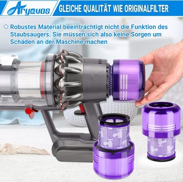 Набір із 2 змінних миючих фільтрів Aryavos для пилососа Dyson V11/V15/SV14 Cyclone Animal Absolute, сумісні з DY-970013-02, для ретельного очищення