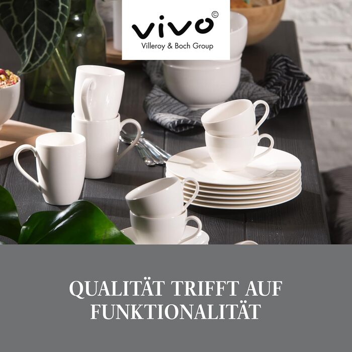 Набір білих чашок з ручкою vivo Villeroy & Boch, 6 шт, базова серія, фарфор