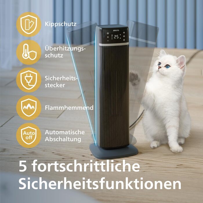 Теплова завіса-обігрівач Philips Smart 5000 серії, 2000 Вт, чорний