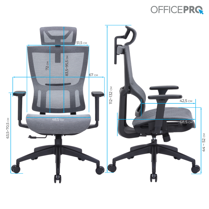 Крісло офісне OfficePro Elegant OC660-B-DG-DG