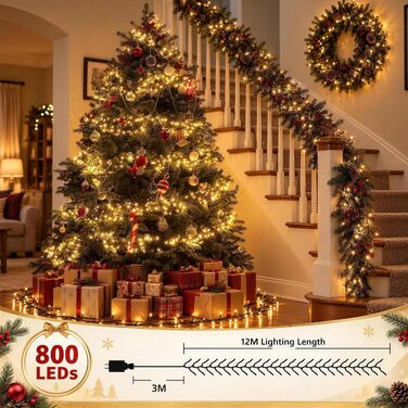 Світлодіодна гірлянда Joomer Cluster LED для вулиці, 12м, 800 LED, теплий білий колір