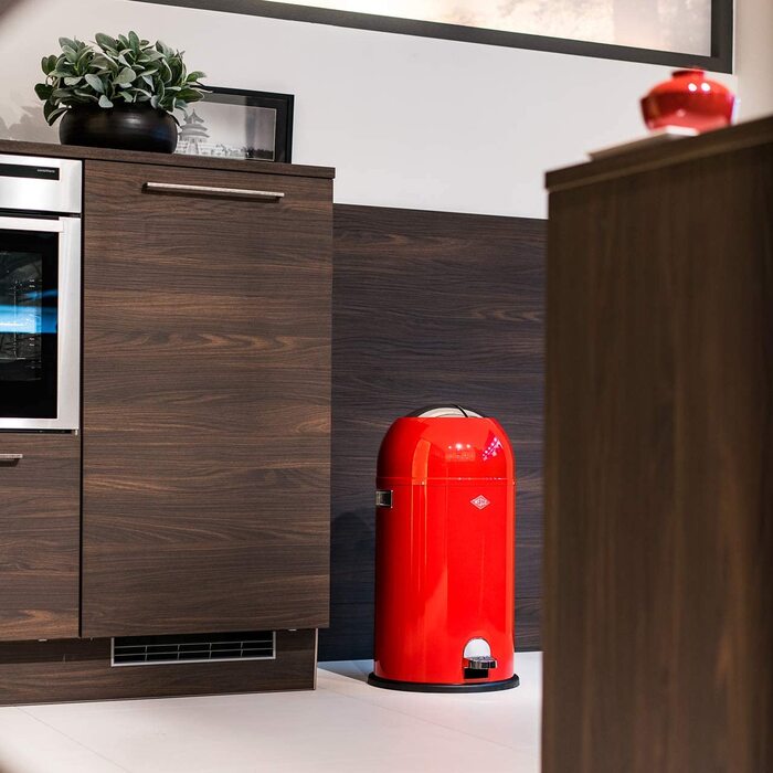 Смітник Wesco Kickmaster 33 л білий, металевий, 37.5x37.5x69 см