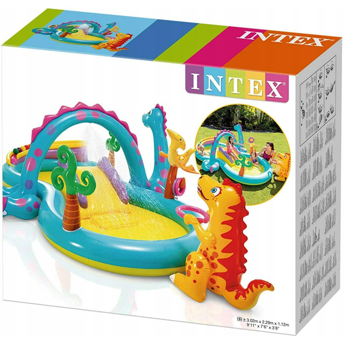 Надувний дитячий ігровий комплекс з басейном та гіркою Intex 57135 