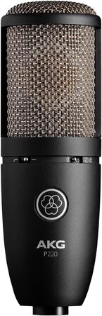Студійний мікрофон AKG P220 з великою діафрагмою, кардіоїдний, професійна якість, міцний корпус, чорний колір