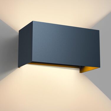 Стіна LED-світильник vatato 24W, тепле біле світло 3000K, вологозахищений IP65, алюмінієва настінна лампа для вулиці та дому з регульованим кутом нахилу, антрацит