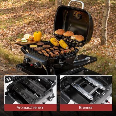 Складаний візок-підставка для газового гриля Royal Gourmet GT2005-G, стіл для гриля на колесах з гаками, чорний