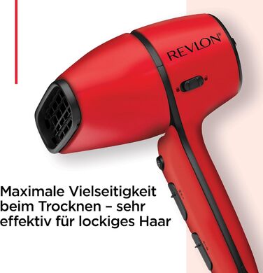 Фен для волосся Revlon 2000 Вт з регулюванням повітряного потоку, насадкою-концентратором та дифузором для завивки, компактний RVDR5320