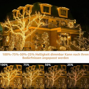 Світлодіодна гірлянда YAGOPAL 100м 800 LED для вулиці та дому, багатоколірна, 8 режимів з пультом керування та таймером, IP65 для ялинки, тераси та святкового декору