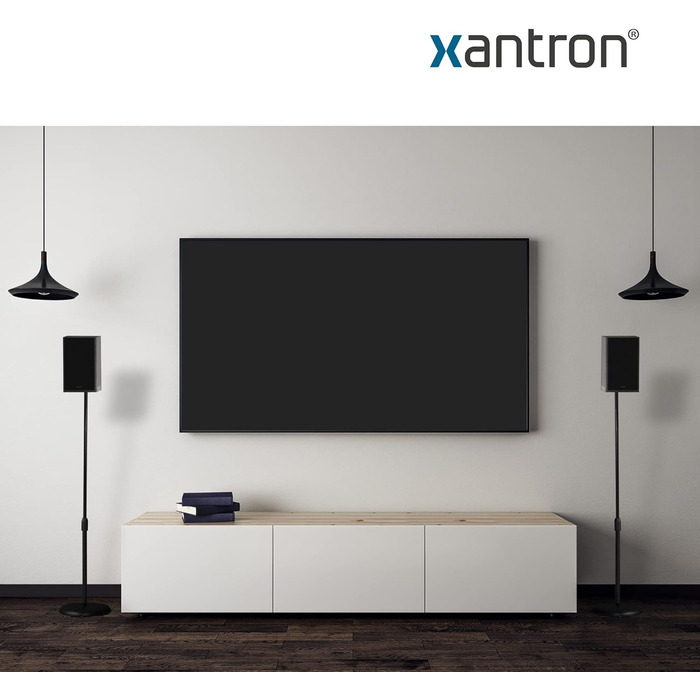 Набір універсальних підставок для колонок Xantron (2 шт.), регульована висота до 103 см, протиковзні стійки з прихованим кабелем та адаптерами, ECO-SS05