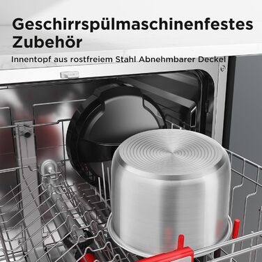 Мультиварка Midea 9-в-1, електрична, 6 л, 12 програм, антипригарний йогуртниця, рисоварка, повільноварка, пароварка, сталевий внутрішній контейнер, чорна