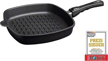 Гусятниця AMT Gastroguss 28x28 см, 5 см, BBQ-дно, знімна ручка, алюмінієва, антипригарне покриття Lotan, не для індукції