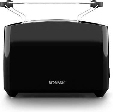 Тостер Bomann TA 6065 CB чорний, 2 скибки, підставка для булочок, функції підігріву та розморожування, ліфт