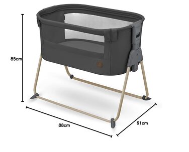 Ліжечко-колиска Maxi-Cosi Tori 2-в-1 для новонароджених, компактне, 0-6 міс., 0-9 кг, 5 рівнів висоти, сітка, колір графіт