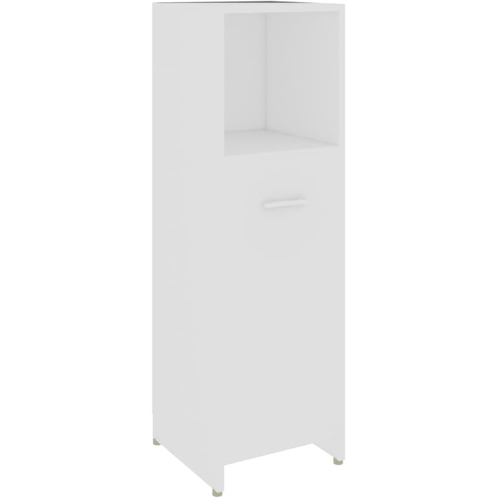 Шафа для ванної vidaXL, 3 відділення, 1 дверцята, білий, 30x30x95 см, ДСП