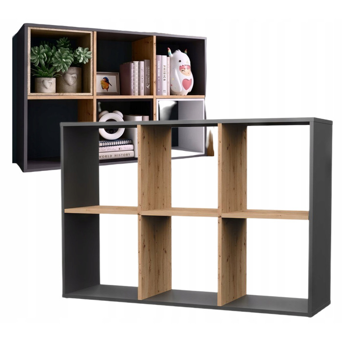 Стелаж TopEshop 110 см x 75 см x 30 см, антрацит