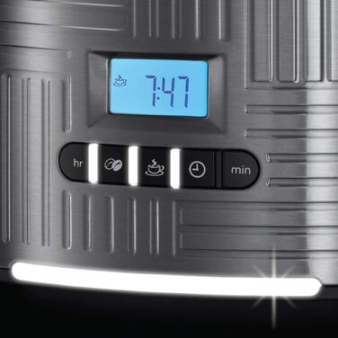 Тостер Russell Hobbs Geo Edelstahl Grau на 2 тости, нержавіюча сталь, сірий - широкі слоти, підставка для булочок, 6 режимів, розморожування, підігрів, 1640 Вт