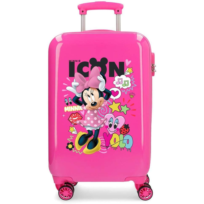Дитяча валіза Disney Minnie Mouse, рожева, 34x55x20 см, ABS, кодовий замок, 34 л, 2,6 кг, 4 подвійні колеса, ручна поклажа