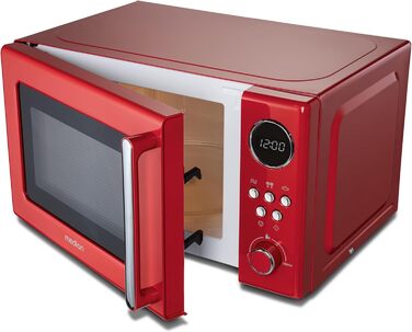Мікрохвильова піч MEDION Retro 20 л, 800 Вт, 8 програм, червона