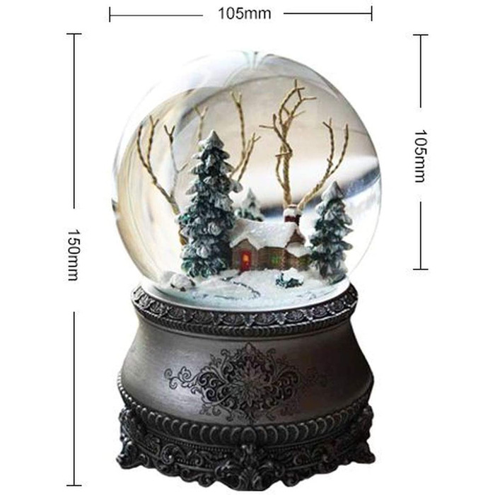 Світлодіодна снігова куля Winterwald з електричним завірюхою, мелодіями та зміною кольорів, вінтажна