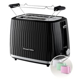 Тостер Russell Hobbs Eden на 2 тости, чорний - 6 режимів, підйом, розморожування, підігрів, лоток для крихт, тримач для булочок 27372-56