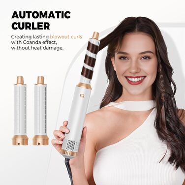 OKWRAP Hairstyler 5-в-1: Фен-щітка, Автоматичний Локон, Випрямляч для Волосся - Мультистайлер для Сушіння, Об'єму, Локонів