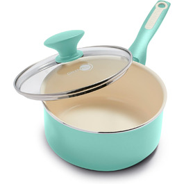 Каструля GreenPan Rio 2 л з кришкою, керамічне антипригарне покриття, без PFAS, бірюзова, підходить для посудомийної машини