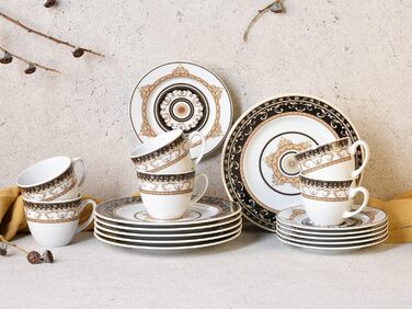Кавовий сервіз Creatable Majestosa, 18 предметів, порцеляна, чорний, 42x25x20 см