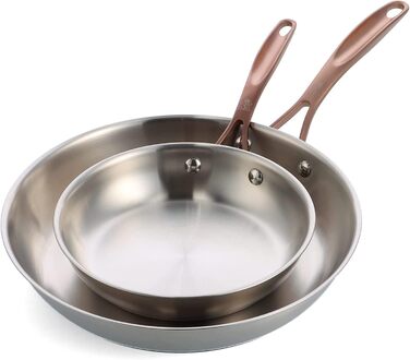 Набір сковорідок BK Cookware Rose, 2 шт, нержавіюча сталь, 24/28 см, сріблястий