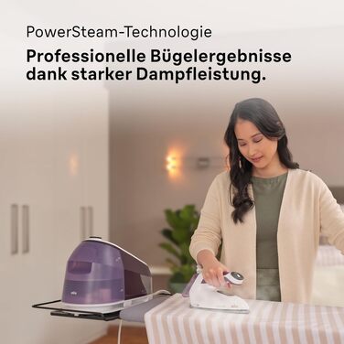 Парова система прасування Braun CareStyle 5 IS5247VI з технологією FreeGlide 3D, 2400 Вт, вертикальне прасування, резервуар 2 л, фіолетовий