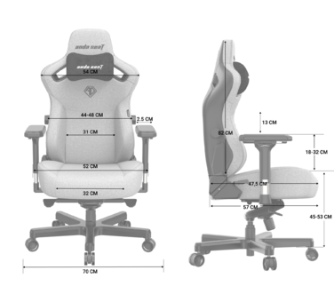 Крісло ігрове Anda Seat Kaiser 3 Dark Gray Fabric Size L