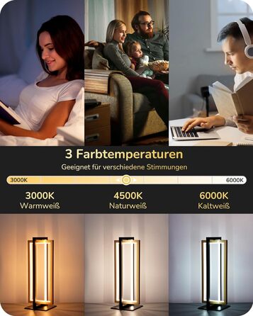 EDISHINE LED настільна лампа з дотиковим димером, сучасна чорна-золота металева лампа для спальні, вітальні, офісу, 3 режими кольору, 750 люмен, подарунок